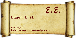 Egger Erik névjegykártya